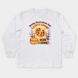 Sweet Halloween Surprises: Trick or Treat Cookie Kids Long Sleeve T-Shirt